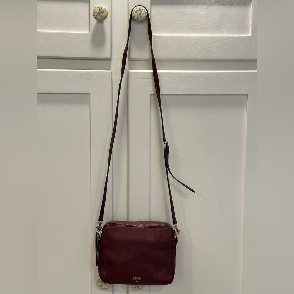 Fossil Deep Red Crossbody Bag